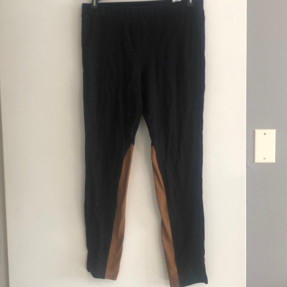 Splendid black leggings with suede inserts
